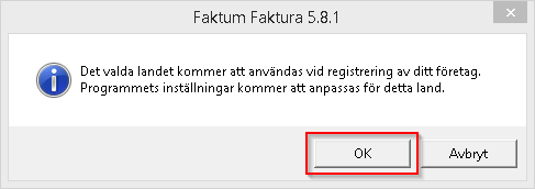 Bekräfta val av land